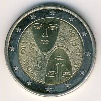 (003) Монета Финляндия 2006 год 2 евро "Избирательное право"  Биметалл  VF